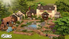 Generations Farm in Henford-on-Bagley for a family of 6 sims with a pet 🌾 || The Sims 4: Speed Build - YouTube Sims Design, Castle Home