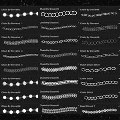 the different chain styles are shown in black and white