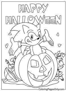 a coloring page with an image of a cat in a pumpkin