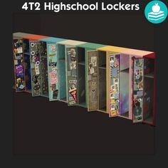 the lockers are all different colors and designs for each child's school locker