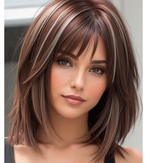 Face Framing Layers With Bangs, Hairstyles For Layered Hair, Chique Outfits, Hair Color And Cut