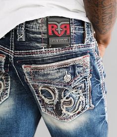 Leather Jacket Men Style, Pop Stitch, Slim Fit Shorts, Stretch Shorts, Rock Revival, Leather Jacket Men, Stitch Embroidery, Favorite Jeans, Men's Shorts