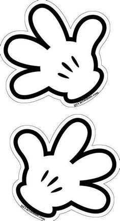 mickey mouse face stickers with black and white outlines on the back of it