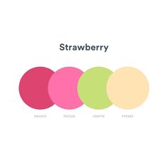 the different colors of strawberries are shown in this graphic style, including pink, green, and yellow