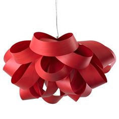 a red light hanging from a ceiling fixture