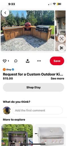 an email post for outdoor kitchen and barbeque