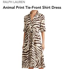 Beautiful Brand New Sz Xs 100% Linen Animal Print Shirt Dress, Tie Front Shirt, Tie Waist Shirt, Animal Print Dress, Front Tie Shirt, Striped Shirt Dress, Racerback Dress, Printed Shirt Dress, Dress 12