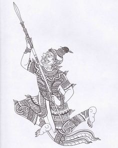 Borneo Tattoo, Indian Traditional Paintings, Samurai Tattoo Design, Cross Tattoo For Men, Thailand Art, Modern Graphic Art, Thai Tattoo, Hawaiian Tattoo, Nordic Tattoo