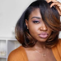 Black Women Hair Color, Hair Dyed, Hair Color For Women, Natural Hair Updo, Natural Hair Color, Ombre Hair, Trendy Hairstyles