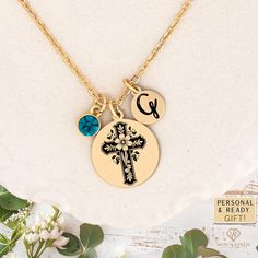 This Cross Necklace  is the pefrect Silver Cross Gift Women and Gold Cross Necklace. Personalized this Cross Pendant with birthstones and personalized initials. This is the perfect Christan Gift for a Birthday gift or Christmas gift.          HOW TO ORDER: 1.Choose your necklace size and finish from the drop-down menu.  2.Choose your desired quantity of birthstones & mini pendants from the drop-down menu. 3.Next, Add your birthstone months or initials in the personalization box.  4.For instance, in the personalization box, you should input "(January initial K)."  5.After entering your chosen initials and birthstones in the personalization box  6.If the offer includes personalized names/ birth flower type your desired outcome personalized box as well.  7.Next, click "Add to cart" button.  8 Personalized Spiritual Cross Pendant Jewelry, Personalized Cross Pendant Jewelry For Mother's Day, Personalized Round Spiritual Charm Necklaces, Personalized Cross Pendant Jewelry For Gifts, Personalized Cross Pendant Jewelry Gift, Personalized Round Spiritual Charm Necklace, Spiritual Round Personalized Charm Necklace, Spiritual Round Charm Necklace Personalized, Personalized Cross Jewelry For Mother's Day