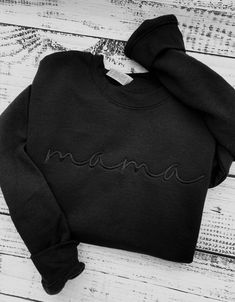 Mama Sweatshirt-Mama Embroidered Sweatshirt-Custom Embroidered Sweatshirt-Mother's Day Gift-Crewneck Sweatshirt-Gift for Mom-Mom Sweatshirt Custom Embroidered Mama Sweatshirt makes for a great gift for Mom.  This custom sweatshirt also makes for the perfect Mother's Day Gift. This crewneck sweatshirt is super soft, unisex in size and makes for a spectacular gift for any Mama. Color Combinations Shown in Photos * Main photo shows Black Mama Sweatshirt with Black embroidered Mama  * 2nd photo show Mother's Day Crew Neck Sweatshirt With Letter Embroidery, Mother's Day Casual Sweatshirt With Embroidered Text, Casual Mother's Day Sweatshirt With Embroidered Text, Mother's Day Embroidered Crew Neck Sweatshirt, Casual Sweatshirt With Embroidered Text For Mother's Day, Casual Sweatshirt With Custom Embroidery For Mother's Day, Mother's Day Black Crew Neck Sweatshirt, Casual Black Sweatshirt For Mother's Day, Casual Mother's Day Sweatshirt With Letter Embroidery