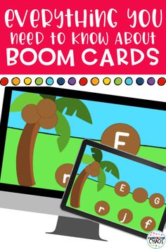 a computer screen with the words everything you need to know about boom cards