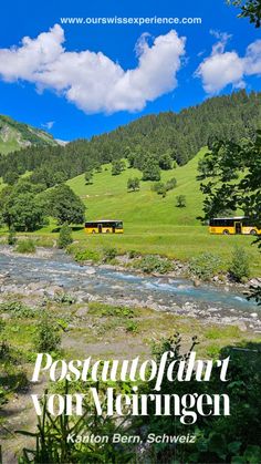 an image of a beautiful mountain scene with the words postauoffair fur merringen