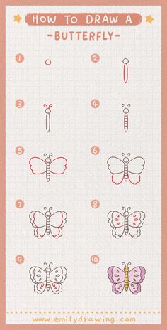 How to draw a Butterfly simple and realistic for kids Easy Butterfly Drawing Step By Step, Step By Step Drawing Butterfly, How To Draw A Butterfly Easy, How To Draw Butterfly Step By Step Easy, Butterfly Doodles Simple, How To Draw A Butterfly Step By Step, How To Draw Easy, Butterfly Easy Drawing