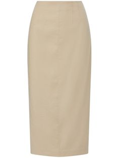 Linen Lined Skirt For Workwear, Linen Midi Skirt For Work, Beige High-waisted Pencil Skirt For Work, Beige High Waist Pencil Skirt For Work, High Waist Beige Pencil Skirt For Work, Elegant Linen Pencil Skirt, Beige Knee-length Pencil Skirt For Work, Fitted Neutral Skirt For Work, Elegant Cotton Pencil Skirt For Work