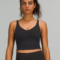 Brand New Lulu Lemon Align Tank Black Black Lulu Align Tank, Aline Tank Top Lulu, Lulu Lemon Tank Tops, Black Lulu Tank, Lulu Lemon Align Tank, Black Align Tank, Lulu Align Tank, Lulu Collection, Lululemon Sports Bra Tanks