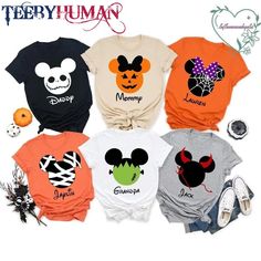 Disney Family Tshirts, Disney Skeleton, Family Halloween Shirts, Disney Family Outfits, Disneyland Family Shirts, Family Disney Shirts Matching, Disney World Halloween, Mickey Halloween Party, Disney Birthday Shirt