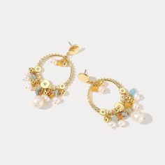 Channel a timelessly stylish look with Sparkly Pearl Hoop Earrings, crafted from luxurious brass and delicate pearl. Perfect for any special occasion, these earrings will add an elegant touch to your ensemble, making you feel beautiful and sophisticated. A perfect gift for yourself or a loved one. DETAILS Plating: 18K Gold  Materials: 18K Gold on Brass, Freshwater Pearl, Z ircon Size: 1.69"*3.07"(4.3cm*7.8cm) Weight: 35.79g/pr Gold Hoop Bridal Earrings With Pearl Drop, Gold Metal Hoop Earrings With Pearl Charm, Pearl Charm Dangle Hoop Earrings, Metal Hoop Pearl Earrings With Pearl Charm, Metal Dangle Hoop Earrings With Pearl Charm, Metal Hoop Earrings With Pearl Charm, Rabbit Necklaces, Cuban Link Chain Necklaces, Opal Pendant Necklace