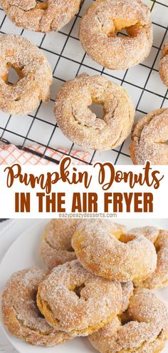 AIR FRYER PUMPKIN DONUTS - Donuts are a delicious way to start your day! And when the fall season rolls around, what could be better than pumpkin donuts? The next time you have a craving for one of those sweet, round treats, skip the oil and use your air fryer instead! Air Fryer Doughnut Recipe, Air Fry Donuts, Air Fryer Pumpkin, Pumpkin Spice Doughnuts, Pumpkin Donuts Recipe, Pumpkin Doughnut, Making Donuts, Pumpkin Spice Donut, Homemade Donuts