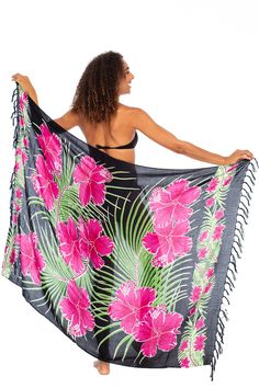 HAWAIIAN PARROT SARONG. Striking parrot sarong wrap with vibrant tropical colors gives you an exotic look and feel. Trimmed with boho fringed edges. Includes a coconut clip for easy tying GENEROUSLY SIZED at 67x 45, this swimsuit cover up fits most sizes. Wear it as a sarong skirt, wrap as a pareo dress, or wear as a shawl. Use for a beach blanket, tablecloth, even a colorful wall hanging 100% RAYON. With a soft, silky feel, rayon is a natural fiber that lets skin breathe. This bathing suit or b Pareo Dress, Tropical Skirt, Colorful Wall Hanging, Wrap Swimsuit, Duster Dress, Shrug For Dresses, Sarong Wrap, Sarong Skirt, Skirt Wrap