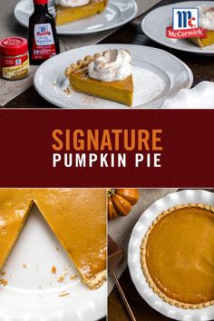 there is a pumpkin pie on the table