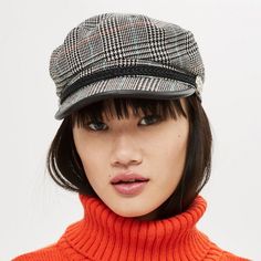 This All Over Houndstooth Check Baker Boy Hat Is For The Fashion-Forward. 44% Polyester, 38% Acrylic, 9% Viscose, 7% Polyamide, 2% Wool. Bundle To Save! Smoke Free Home Baker Boy Hat, Photo Folder, Baker Boy, Boy Hat, Fashion Photo, Fashion Forward, Black And Grey, Topshop, Women Accessories