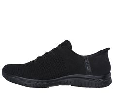 Experience slip-resistant safety with slip-on convenience wearing Skechers Hands Free Slip-ins Work : Virtue - Valsea. Designed with our exclusive Heel Pillow , this slip-resistant work style features an engineered knit upper with stretch laces and a cushioned Skechers Air-Cooled Memory Foam comfort insole. | Skechers Women's Slip-ins Work Slip-Resistant: Virtue - Valsea Shoes | Medium Width | Skechers Hands Free Slip-ins molded heel panel for an easy fit | Exclusive Heel Pillow holds your foot Lightweight Slip-resistant Sneakers For Walking, Slip-resistant Walking Sneakers With Closed Toe, Black Non-slip Slip-on Sneakers For Light Sports, Black Non-slip Slip-on Sneakers For Running, Ergonomic Black Slip-on Sneakers, Black Synthetic Slip-on Sneakers With Arch Support, Black Medium Width Slip-on Sneakers, Skechers Women, Work Style