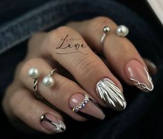 Amazon Beauty, Vintage Nails, Fall Acrylic Nails, Glass Nails, Chic Nails, Dope Nails, Chrome Nails