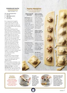 an article in the magazine shows how to make pastries with dough and other ingredients