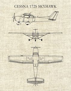 an old fashioned drawing of two planes on parchment paper with the caption cessona 1225 skyhawk