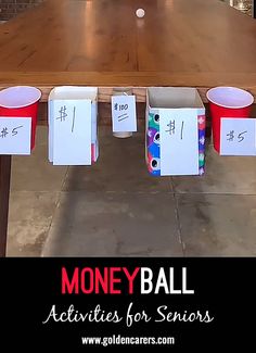 money ball activities for seniors to do at school or work on the classroom desks