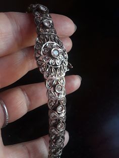 Rare, Unique, Absolutely Stunning Georgian /Edwardian Silver Rose Cut Diamond Approximately 3-3.50ct Bracelet... Length is 7.5 inches. Weight is 23 Grams. Perfect Pre Owned Condition. ONE OF A KIND, EXCLUSIVE, MUSEUM QUALITY... Diamonds are clean and sparkly...look Spectacular Luxury Silver Diamond Bracelet With Rose Cut Diamonds, Formal Diamond Bracelet With Rose Cut Diamonds, Elegant Silver Diamond Bracelet With Rose Cut, Victorian Diamond Bracelets For Gifts, Victorian Diamond Bracelets As Gift, Victorian Diamond Bracelets For Gift, Exquisite Silver Diamond Bracelet With Single Cut Diamonds, Formal Rose Cut Diamond Bracelet, Victorian Diamond Bracelet For Anniversary