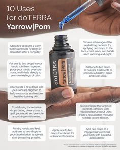 Yarrow Pom, Yarrow Essential Oil, Doterra Oils Recipes, Doterra Essential Oils Recipes, Essential Oil Diffuser Blends Recipes, Essential Oils Herbs, Essential Oils Health, Pomegranate Seed Oil, Essential Oil Blends Recipes