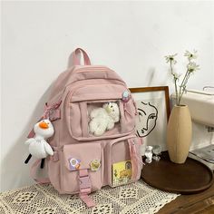 [{ product_title }}- Bobo's House Kawaii Backpack For Everyday And Back To School, Cute School Backpack With Pockets, Kawaii Large Capacity Backpack For School, Kawaii Large Capacity School Backpack, Kawaii Student Backpack, Harajuku Style Pink Backpack For School, Kawaii School Bag With Pockets, Harajuku Style Student Backpack For Back To School, Preppy Backpack For Daily Use And Back To School