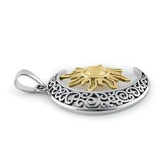 Height: 23.5mm


Width: 21.2mm


Thickness: 3.1mm

Bail opening: 3.5mm




Metal: 925 sterling silver


Plating: rhodium & yellow gold plated 


Finish: high polish Sun And Moon Pendant, Bohemian Sun, Sun And Moon, Moon Pendant, Just Giving, Two Tone, Really Cool Stuff, Gold Plate, 925 Sterling Silver