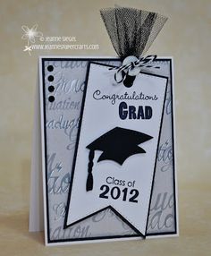 congratulations card with graduation cap and diploma on the front, in black and white paper