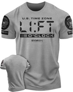 Lift O'Clock Funny Motivational Workout T-Shirt, Lifting Shirt, Gym Gear, Gym Apparel, Workout Gift, Gift for him, Gift for Weightlifters The Lift O'Clock T-Shirt is perfect for motivating you during your workouts. It is made with a very soft and lightweight fabric blend of 60% cotton and 40% polyester, providing a comfortable and regular fit. The manly fashion cut with side seams adds a touch of style to your workout wardrobe. Athletic Heather Short Sleeve T-shirt For Training, Athletic Heather Moisture-wicking T-shirt For Gym, Athletic Heather Crew Neck T-shirt For Gym, Sweat Resistant Short Sleeve Tops For Sports, Short Sleeve Tops For Sports Events, Athletic Heather Workout T-shirt, Breathable Graphic Tee Short Sleeve, Breathable Graphic Tee With Short Sleeves, Breathable Short Sleeve Graphic Tee