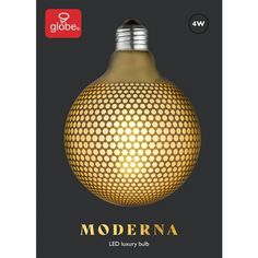 the modern light bulb is designed to look like a sphere with an intricate pattern on it