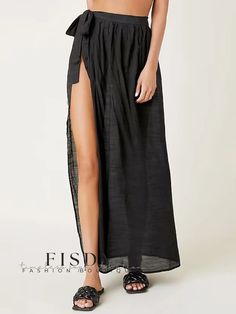 Fisdy - Vacation Outerwear Beach Wrap Skirt, Coverup Swimsuit, Sheer Cover Up, White Bathing Suit, Bandage Skirt, Beach Wear Outfits, Beach Skirt, Black Swimwear, Swimwear Cover