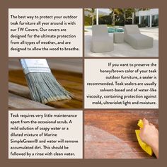 the instructions for how to clean your outdoor furniture