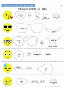 the worksheet shows how to make emoticions in different shapes and sizes