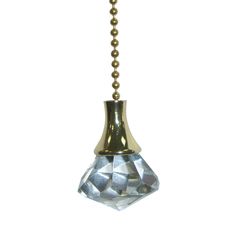 This Harbor Breeze crystal gem pull chain can be the perfect replacement for any outdated or worn out chain. Featured in a crystal diamond shape with a gold chain, it will complement any ceiling fans or light fixtures in your home. Harbor Breeze Universal 4.88-in Clear Glass Indoor Ceiling Fan Pull Chain | FP17 Fan Pull Chain, Ceiling Fan Pull Chain, Ceiling Fan Pulls, Indoor Ceiling Fan, Fan Pulls, Fan Accessories, Light Pull, Crystal Diamond, Pull Chain