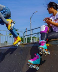 Shermae cheers on a skater doing a grab in a Bunny Hop Package