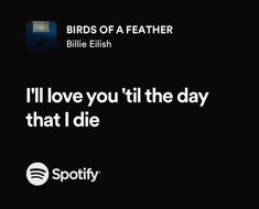 birds of a featherer billie eliish i'll love you'til the day that i die