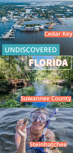 a woman is swimming in the water with her snorkels and scuba gear