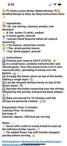 Baked Shrimp, Lemon Butter, Recipe Steps, Lemon Slice, Casserole Dishes, Black Pepper