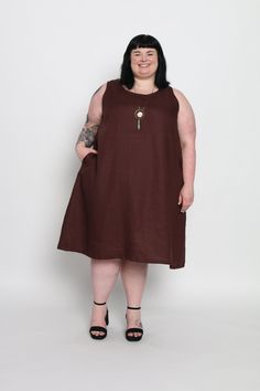 Jackie is wearing a 4X. Relaxed Fit Sundress Midi Dress, Relaxed Fit Sundress Midi Dress Unlined, Relaxed Fit Unlined Midi Sundress, Patio Dress, Simple Summer Dresses, Brunch Dress, Legging Fits, Dress Home, Linen Skirt