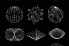 an image of different shapes on a black background