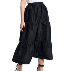 Plus Size Tiered Iridescent Taffeta Ankle Length Skirt From Vince Camuto Iridescent Taffeta Fabrication Tiered Silhouette Pull-On Construction With Flat Front Waistband & Elastic Back Approx. 36.5" Length Polyester/Nylon Final Price Item, Last Reduction Taken. Festival Maxi Skirt, Asymmetrical Midi Skirt, Pink Midi Skirt, White Lace Skirt, Taffeta Skirt, Chiffon Maxi Skirt, Floral Pleated Skirt, Ankle Length Skirt, Striped Maxi Skirts