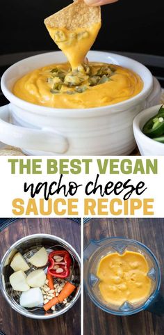 the best vegan nacho cheese sauce recipe is made with only three ingredients, and it's so easy to make